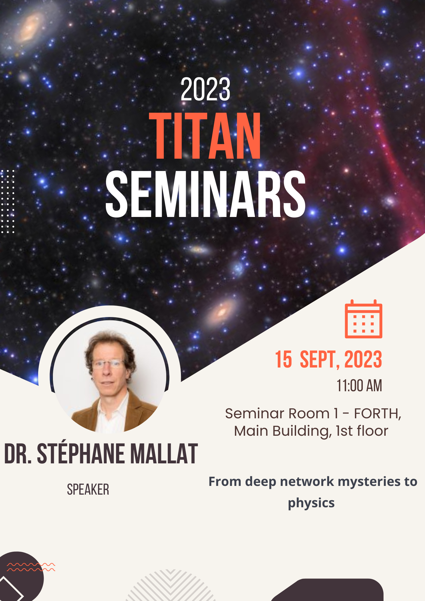 Seminar: From deep network mysteries to physics